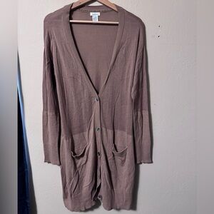 Sundance tan two tone long line cardigan wool cotton Size Medium